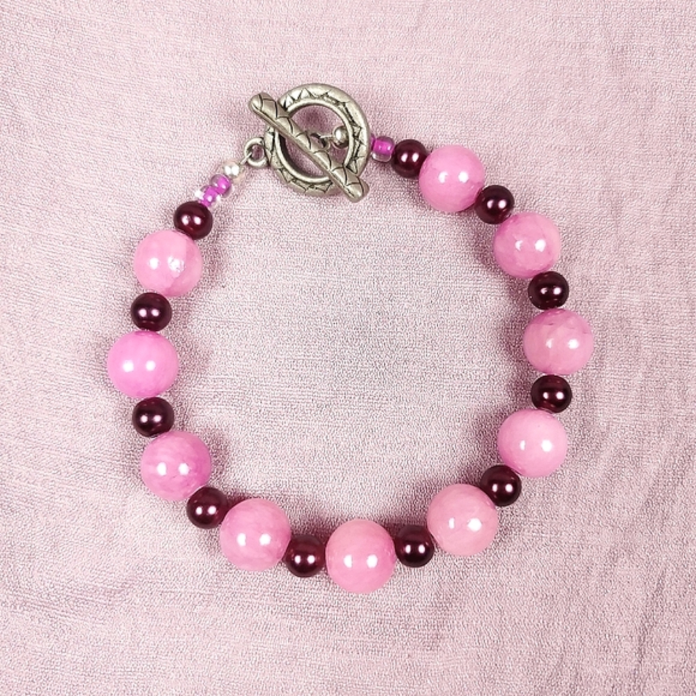 🎉HP~7/10/22🎉 🦋 Orchid Pink Agate Beaded Bracelet 🦋1/$14~2/$24~3/$30🦋 - Picture 4 of 6